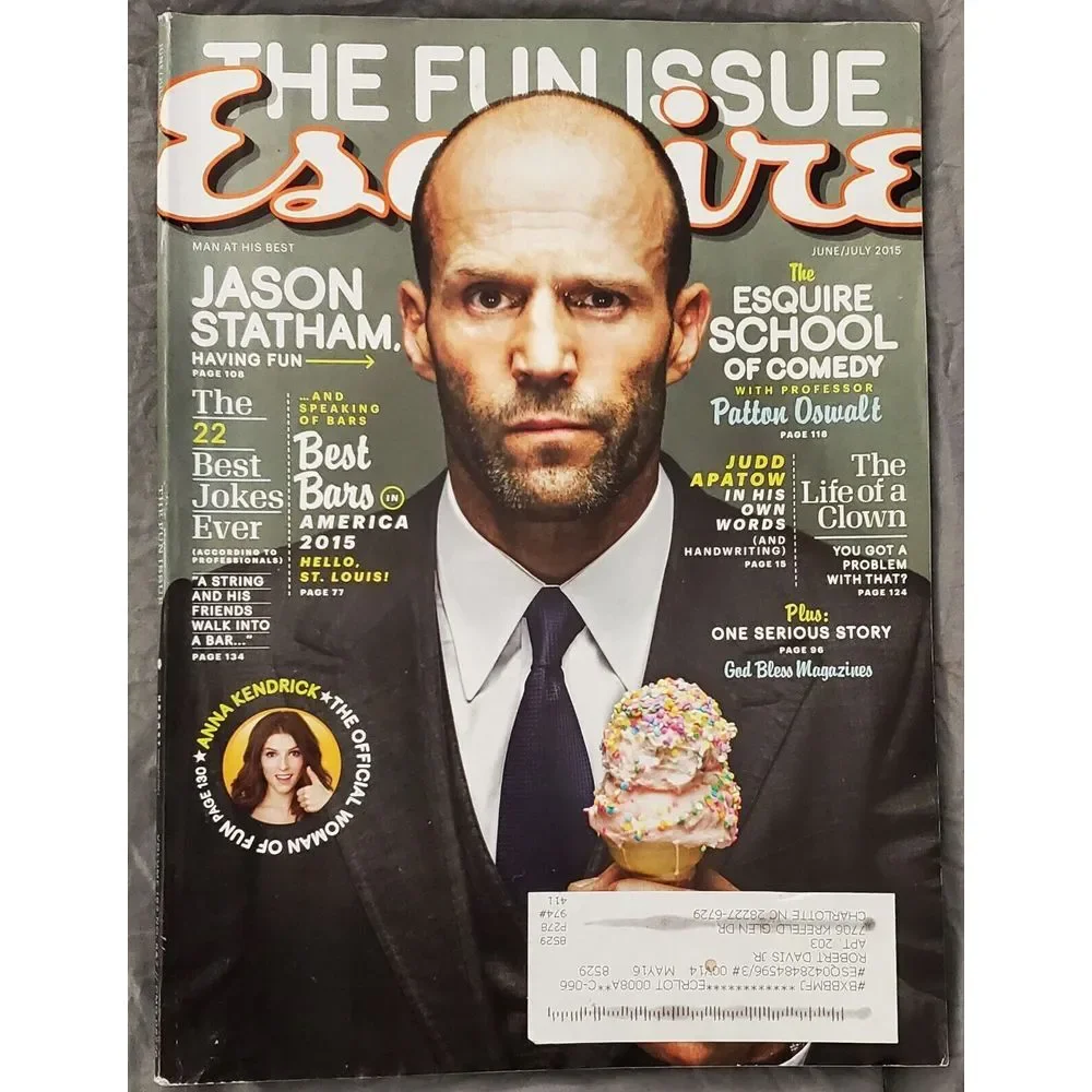 Esquire Magazine June/July‎ 2015 Jason Statham School of Comedy